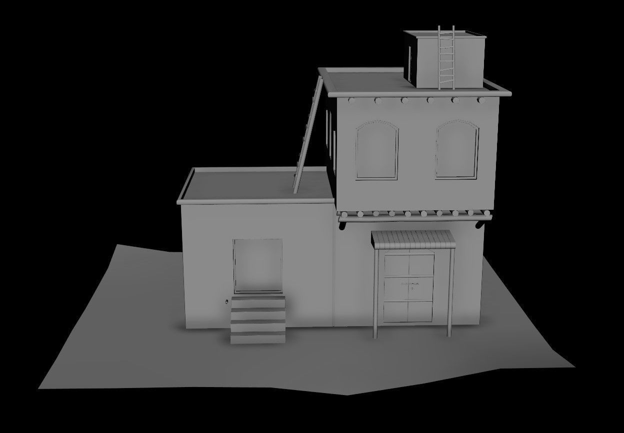 House Game Ready 2 desert Low-poly 3D model_5
