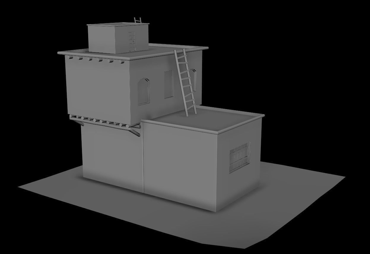 House Game Ready 2 desert Low-poly 3D model_8
