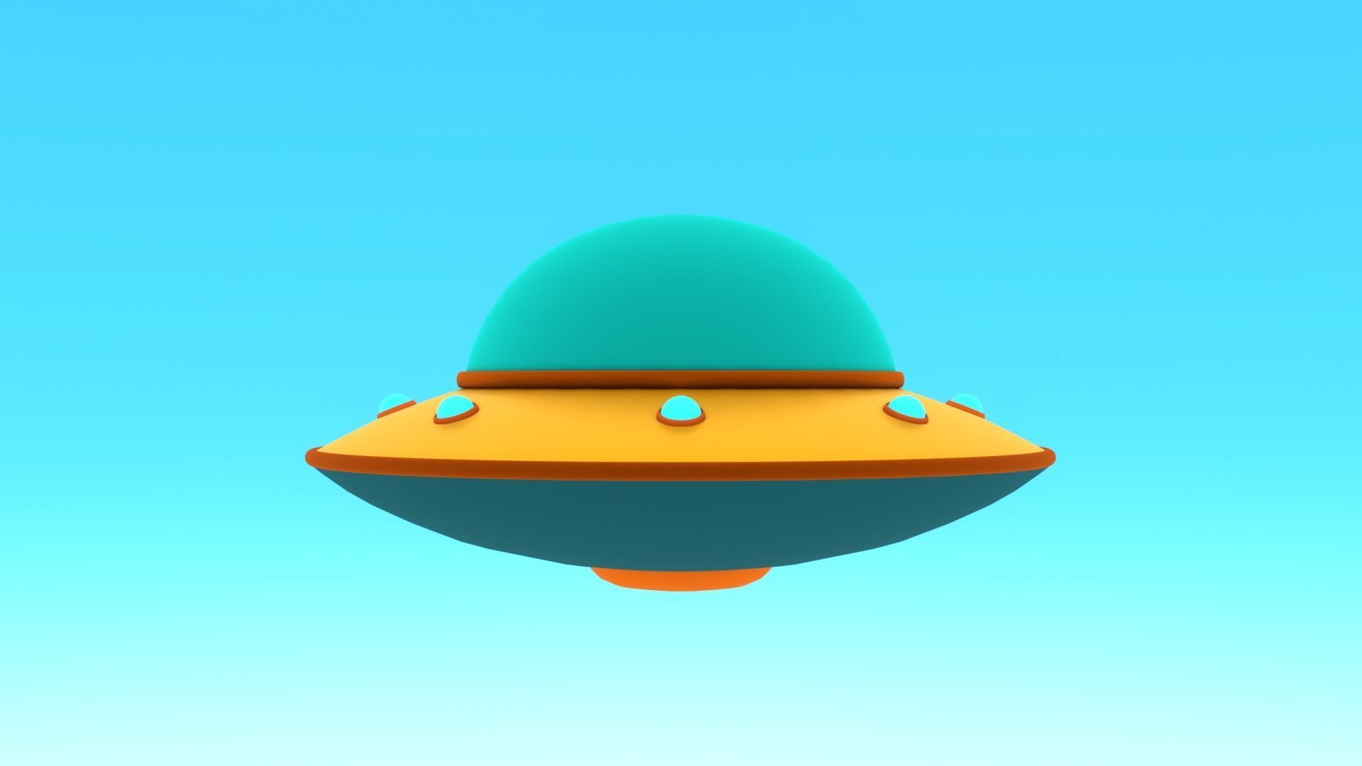 Spaceship ufo flying saucer Low-poly 3D model_2