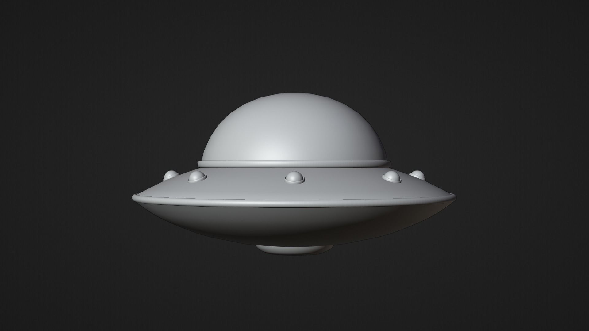 Spaceship ufo flying saucer Low-poly 3D model_3