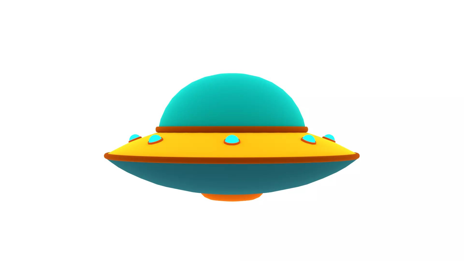 Spaceship ufo flying saucer Low-poly 3D model_0