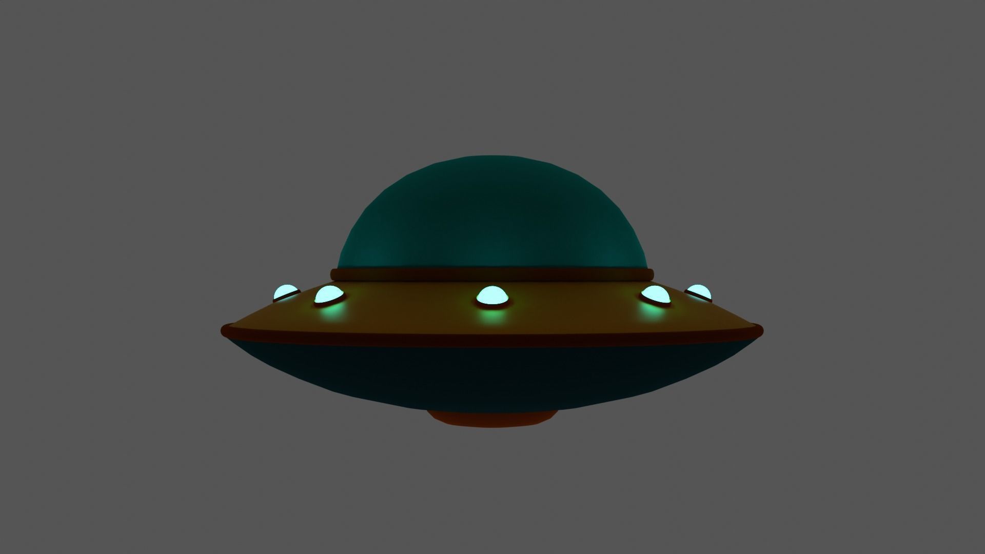 Spaceship ufo flying saucer Low-poly 3D model_1