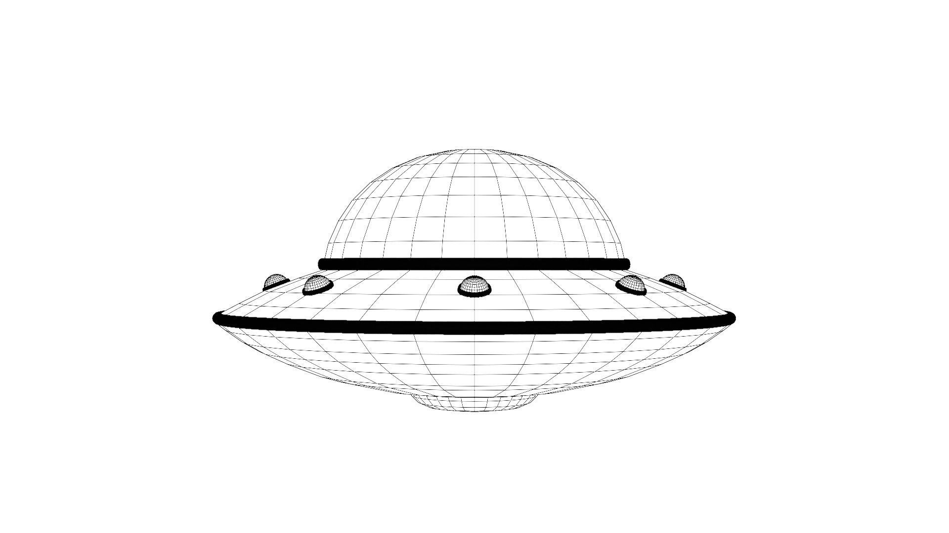 Spaceship ufo flying saucer Low-poly 3D model_4