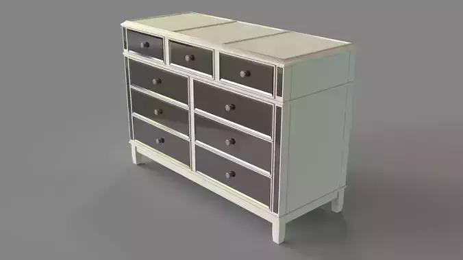 Hayworth Mirrored Antique White Dresser