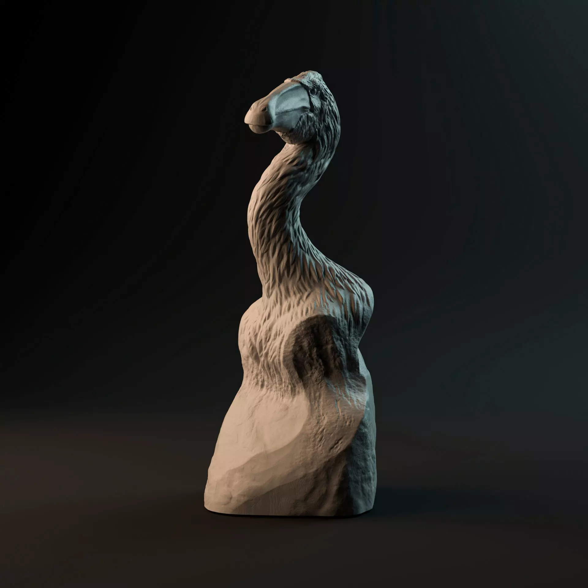 Deinocheirus bust - pre-supported dinosaur head 3D print model_0