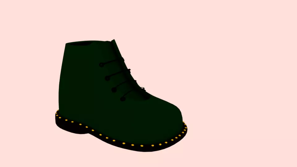 Boot like Martens  Low-poly 3D model_0