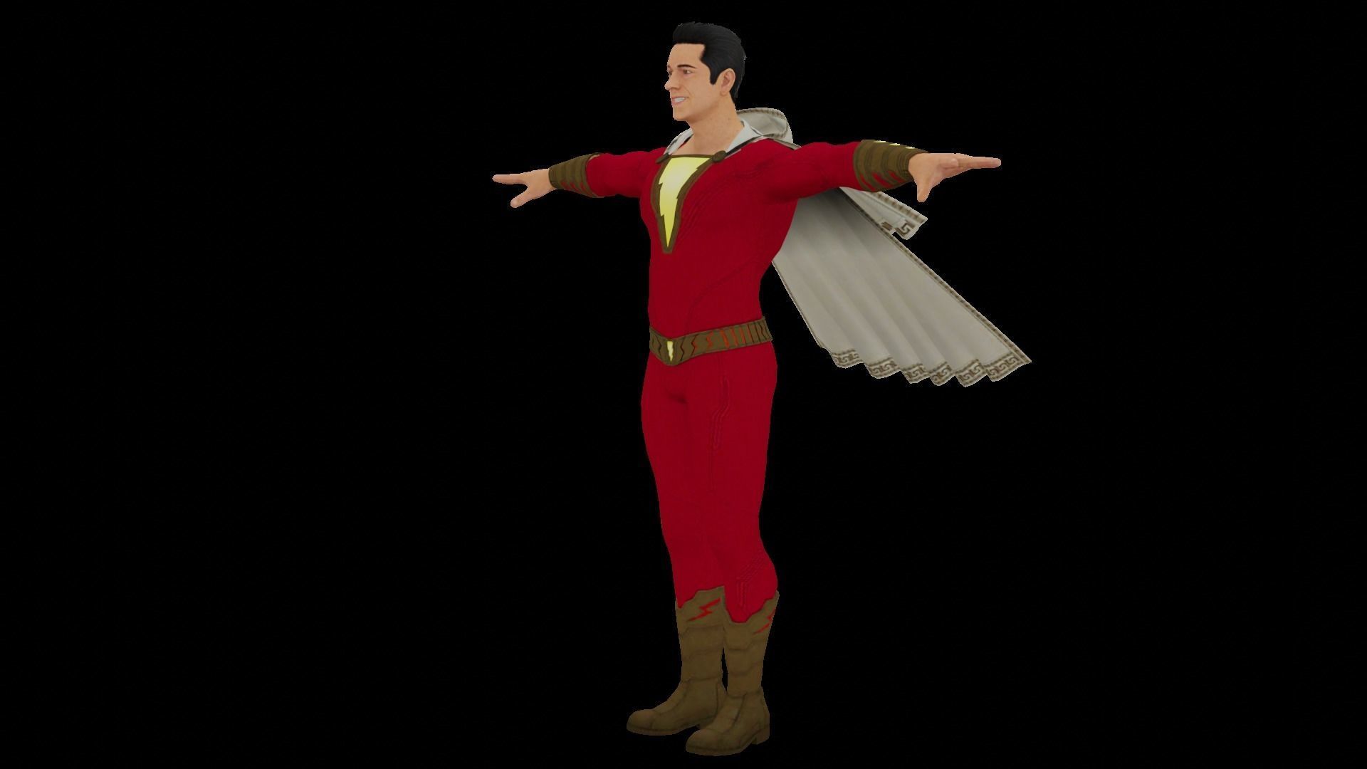 Shazam 3D Model costume with wings 3D model_2