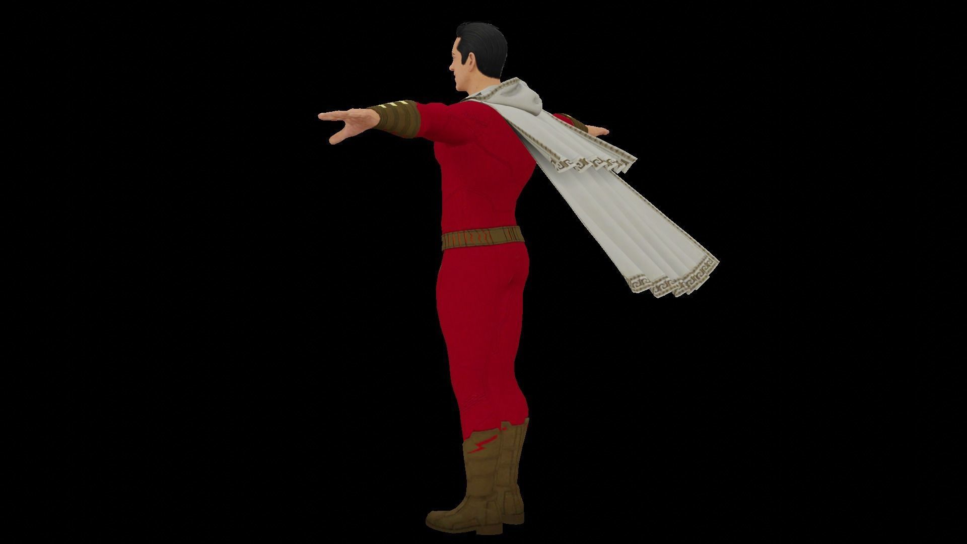 Shazam 3D Model costume with wings 3D model_5