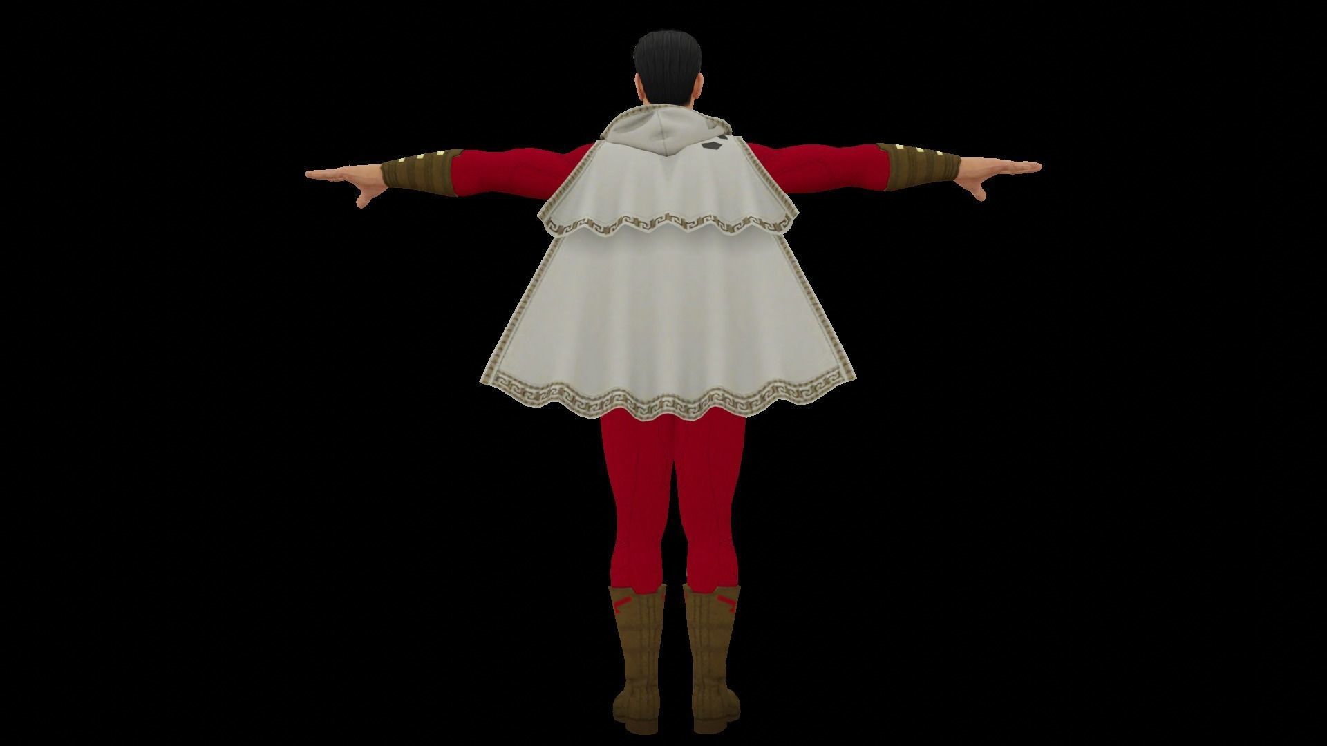 Shazam 3D Model costume with wings 3D model_6