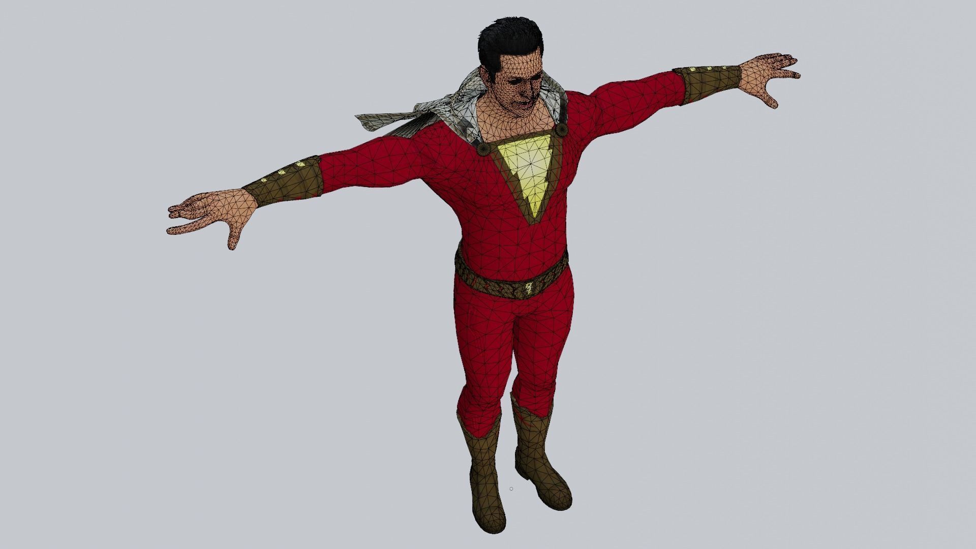 Shazam 3D Model costume with wings 3D model_7
