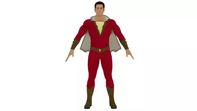 Shazam 3D Model costume with wings 3D model