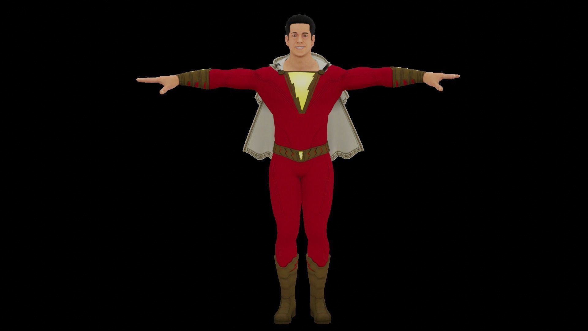 Shazam 3D Model costume with wings 3D model_1