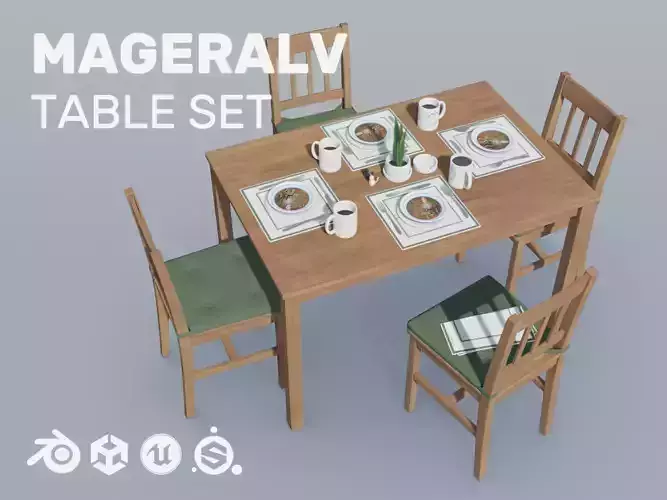 Table Chairs plus Dishes Cutlery - MAGERALV