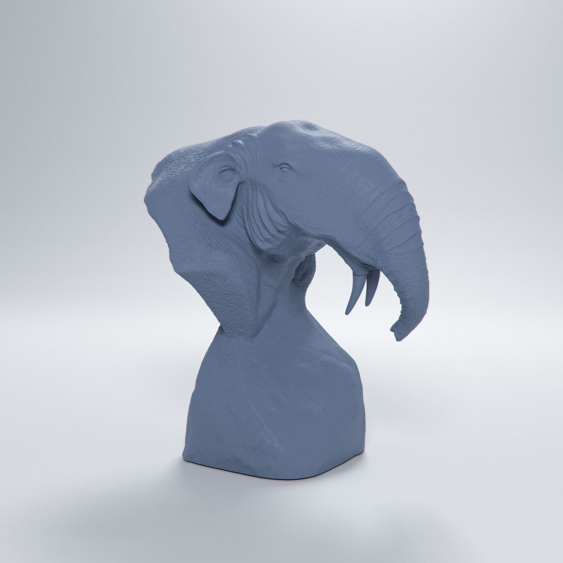 Deinotherium bust - pre-supported prehistoric elephant head 3D print model_2