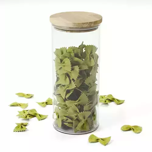 polypasta - Farfalle pasta spinaci in glass with lid 3D model