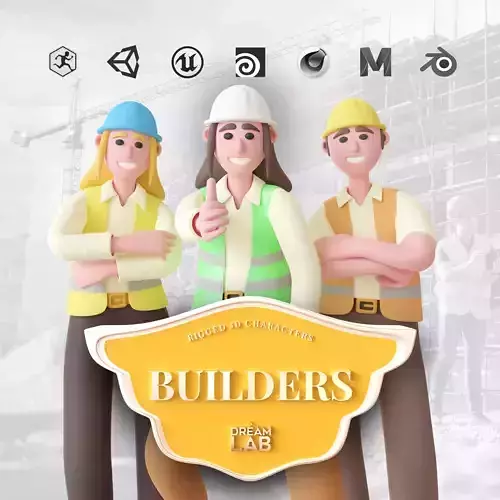 Builders - Rigged 3D Characters 12 Animations