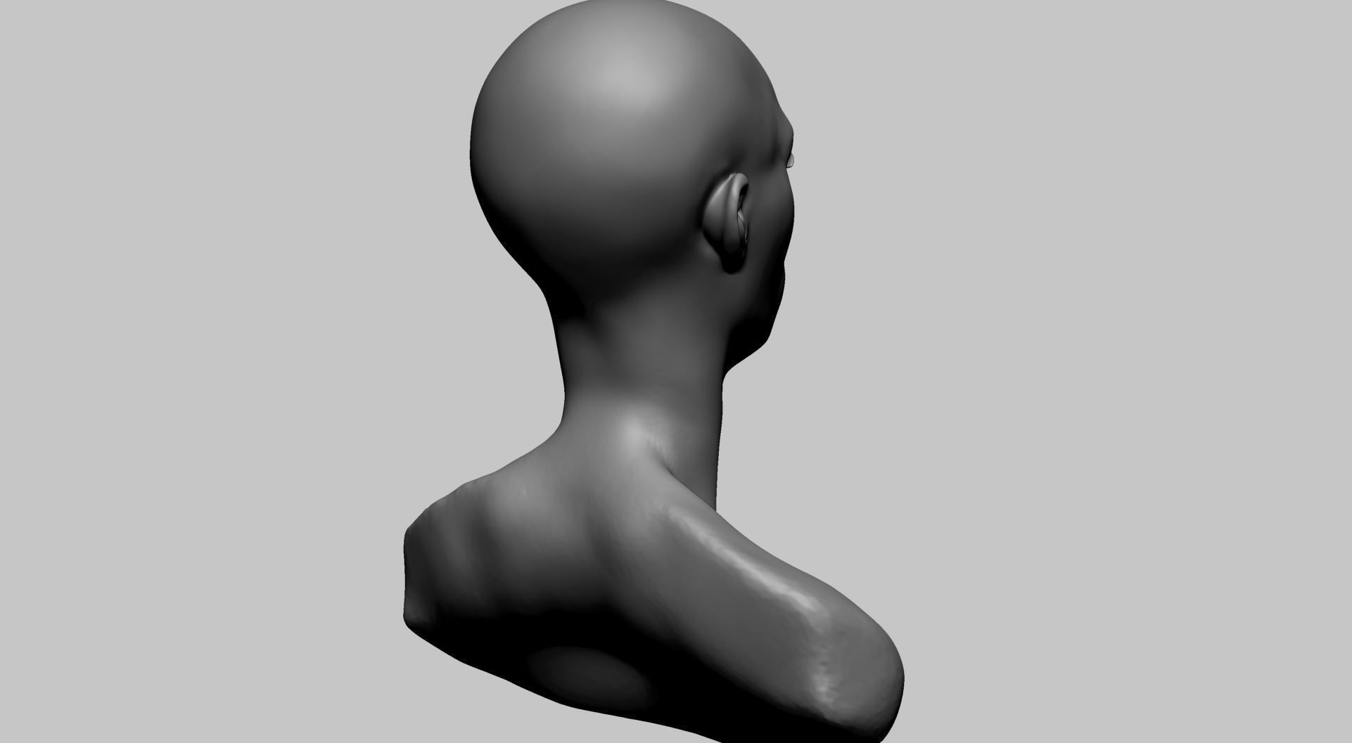 Base Female Head C 3D model_4