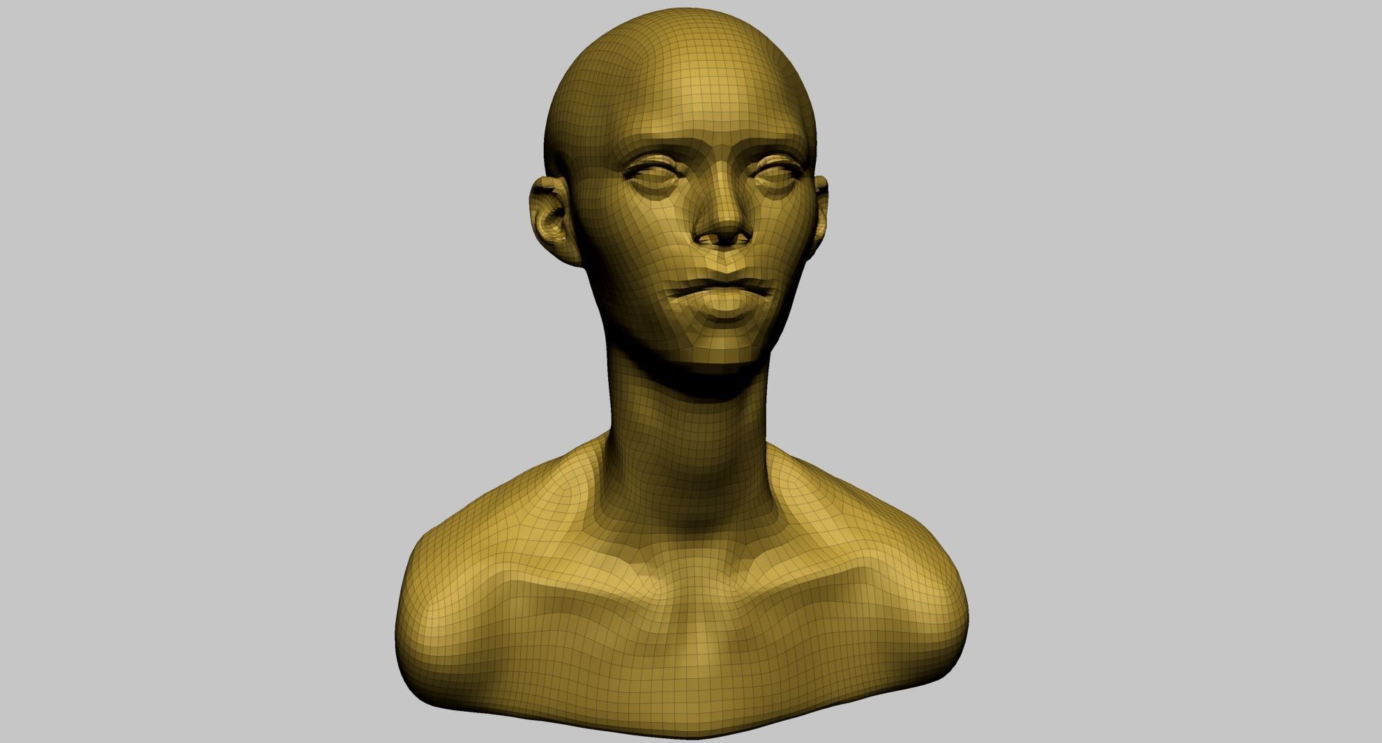 Base Female Head C 3D model_12