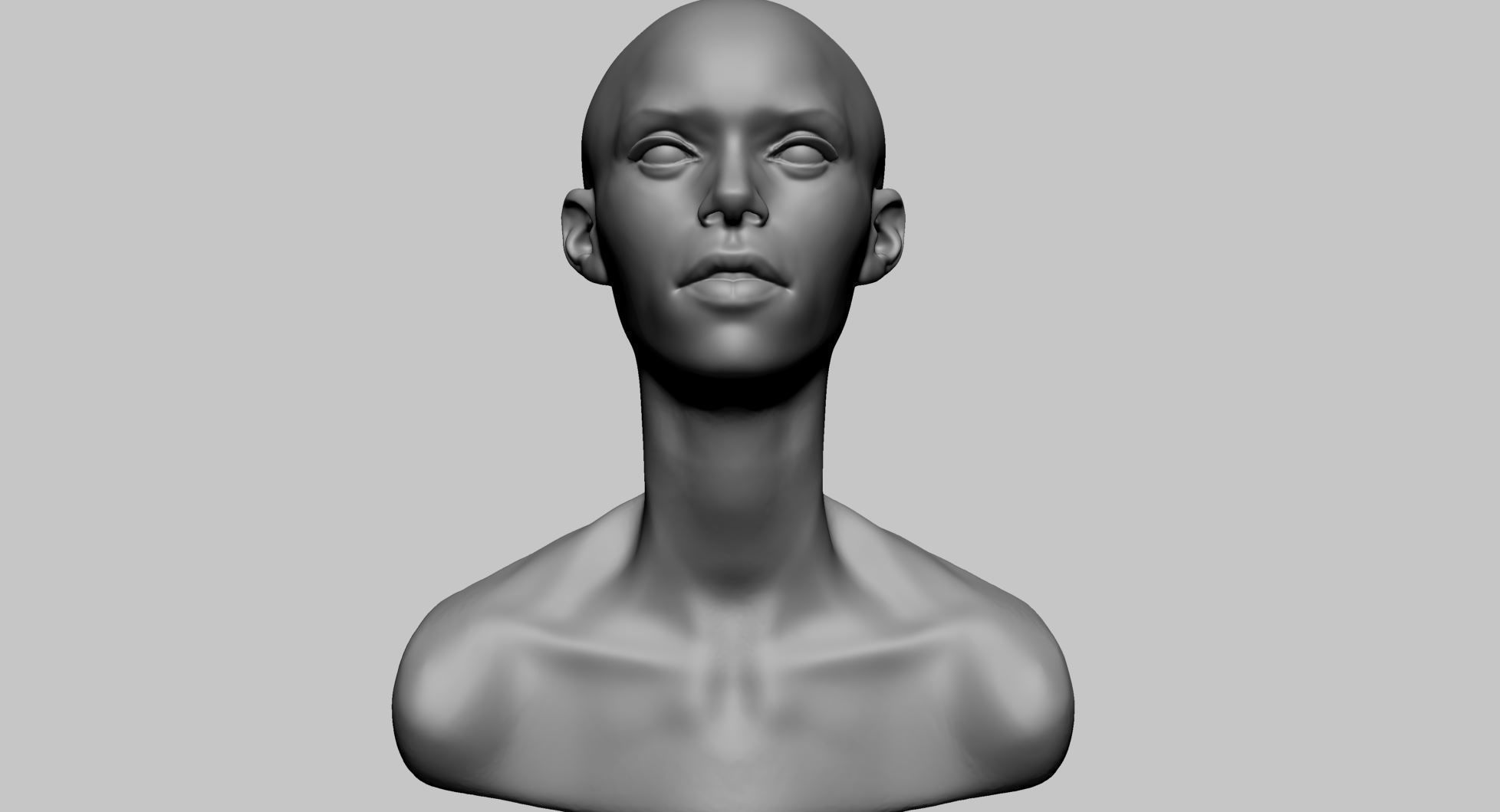 Base Female Head C 3D model_9