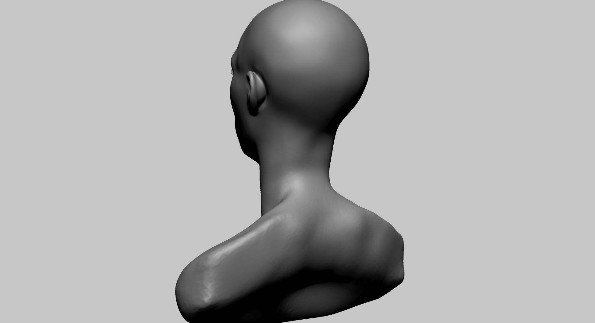 Base Female Head C 3D model_6