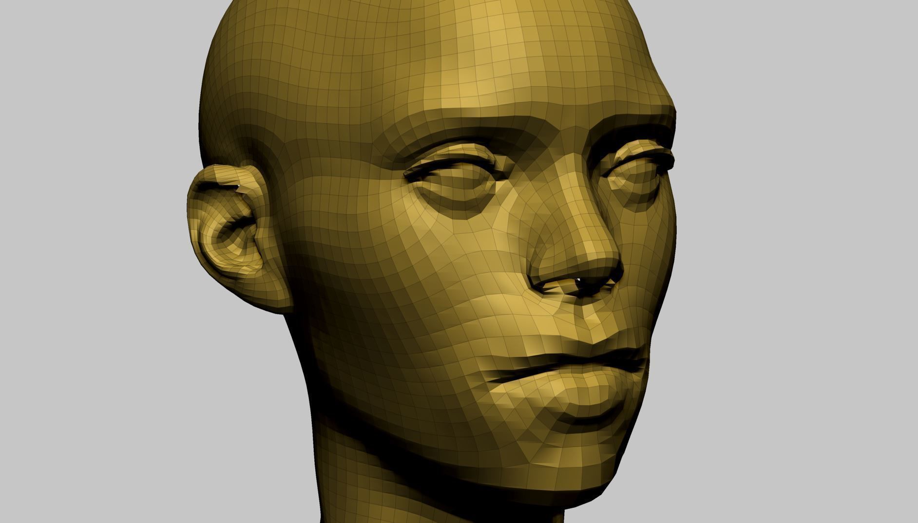 Base Female Head C 3D model_11