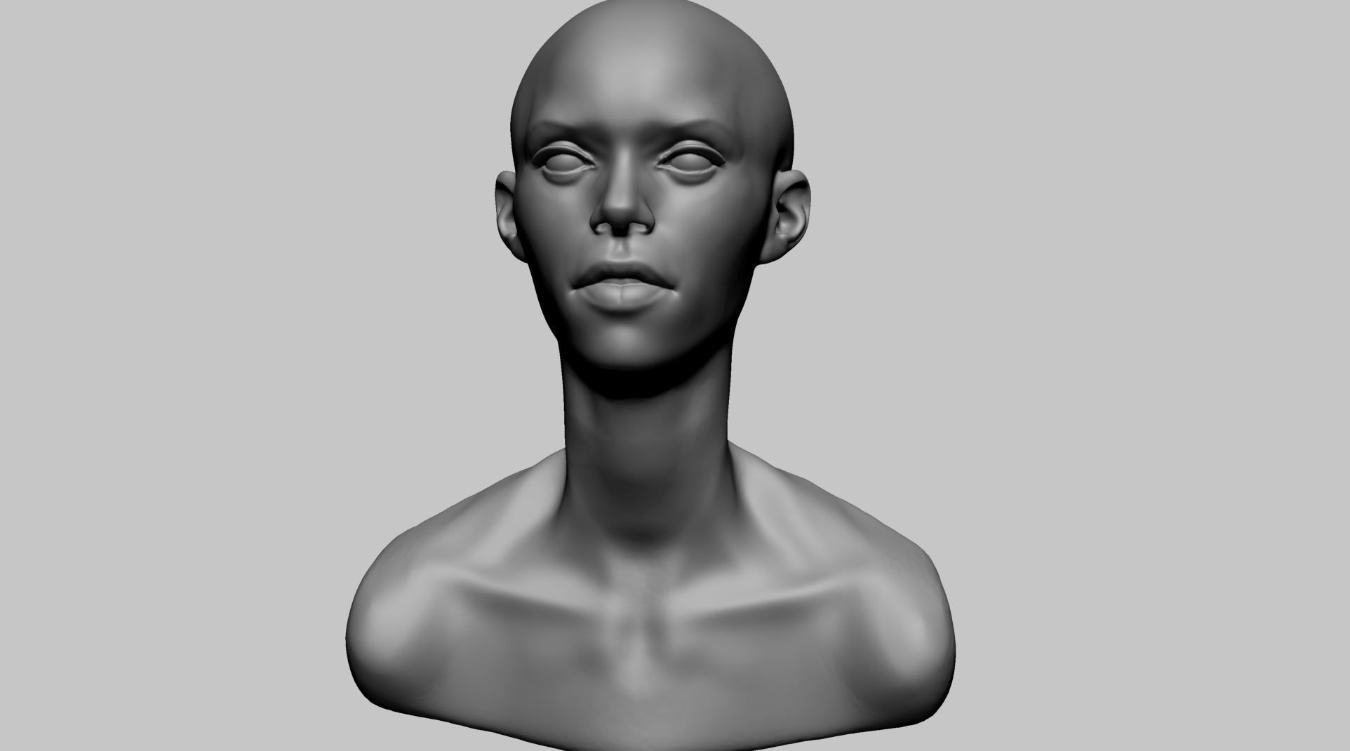 Base Female Head C 3D model_8