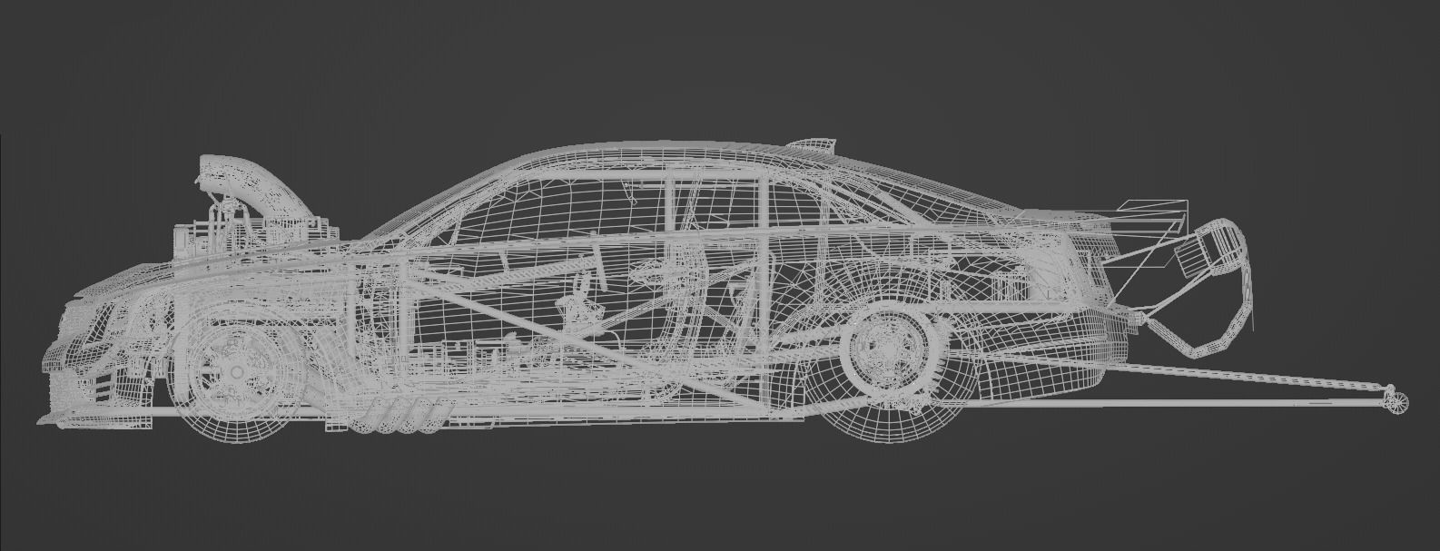 Cadillac ATS-V Drag Racing Car Low-poly 3D model_4