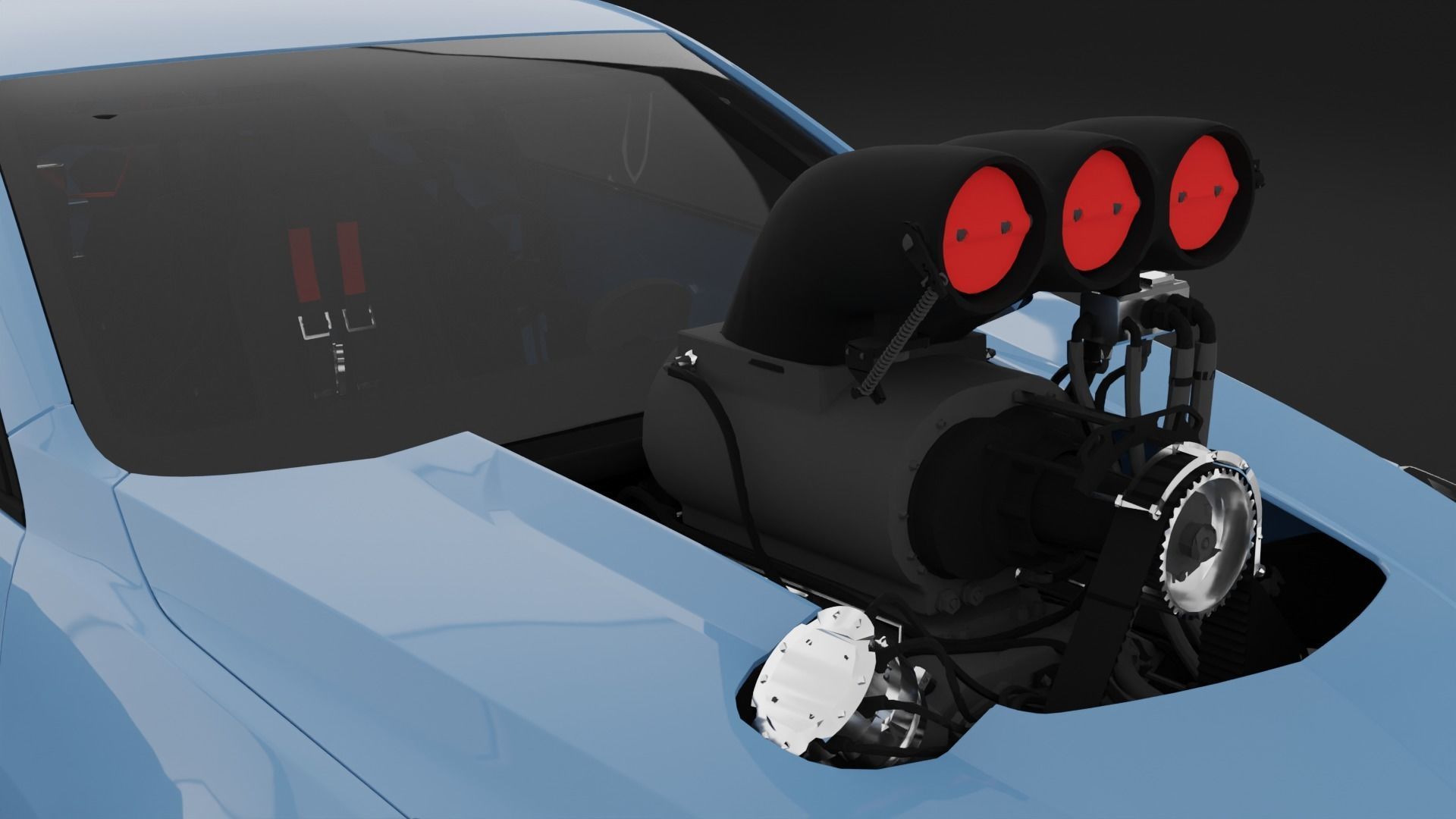 Cadillac ATS-V Drag Racing Car Low-poly 3D model_2