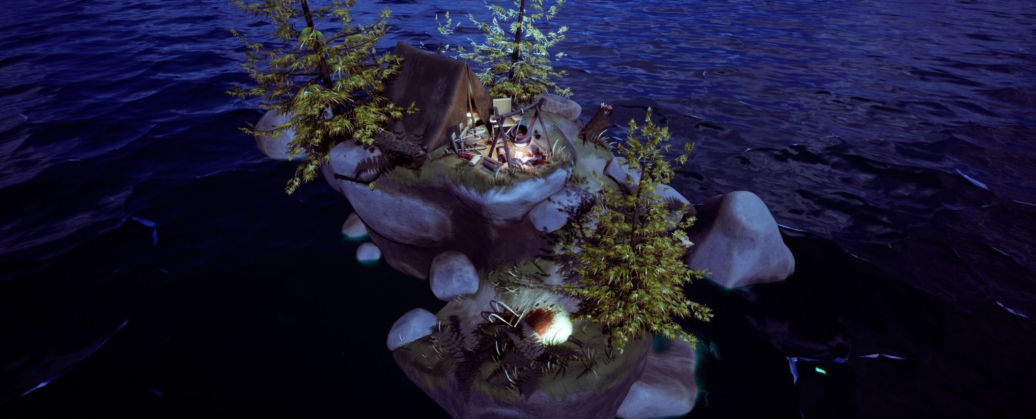 Blender 3 UE5 Stylized Camping Trip Gone Wrong Environment 3D model_5