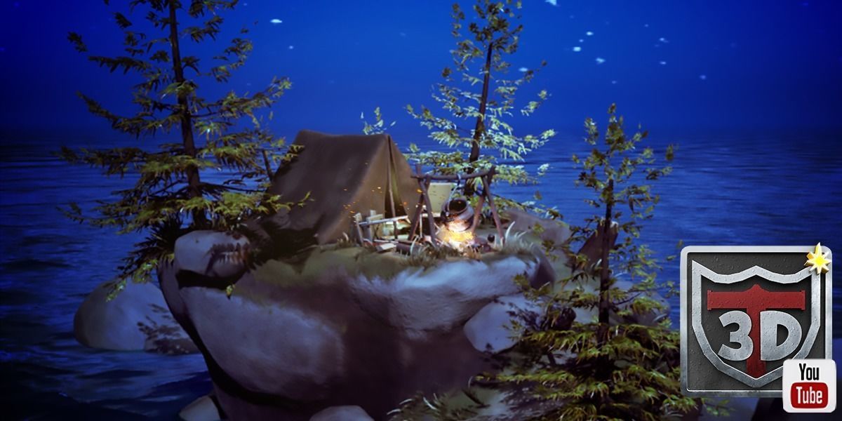 Blender 3 UE5 Stylized Camping Trip Gone Wrong Environment 3D model_3
