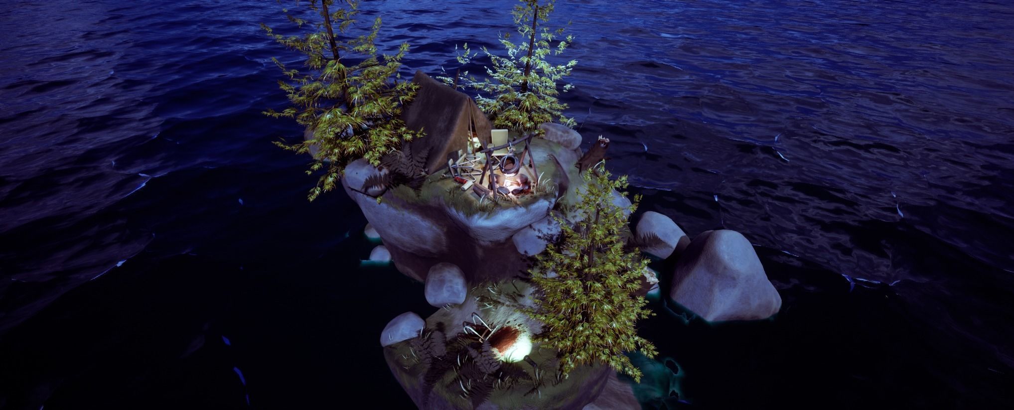 Blender 3 UE5 Stylized Camping Trip Gone Wrong Environment 3D model_7