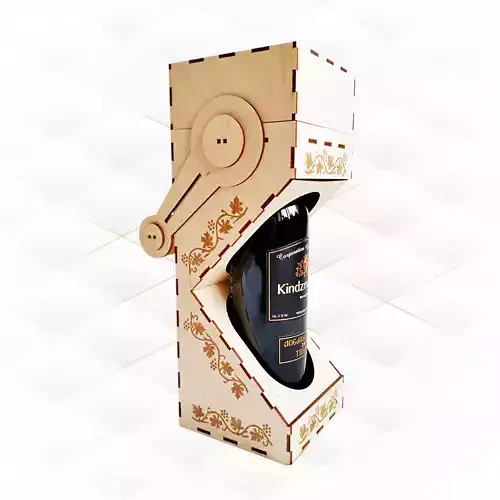Wine box with cutout and handle laser cut design 3D print model
