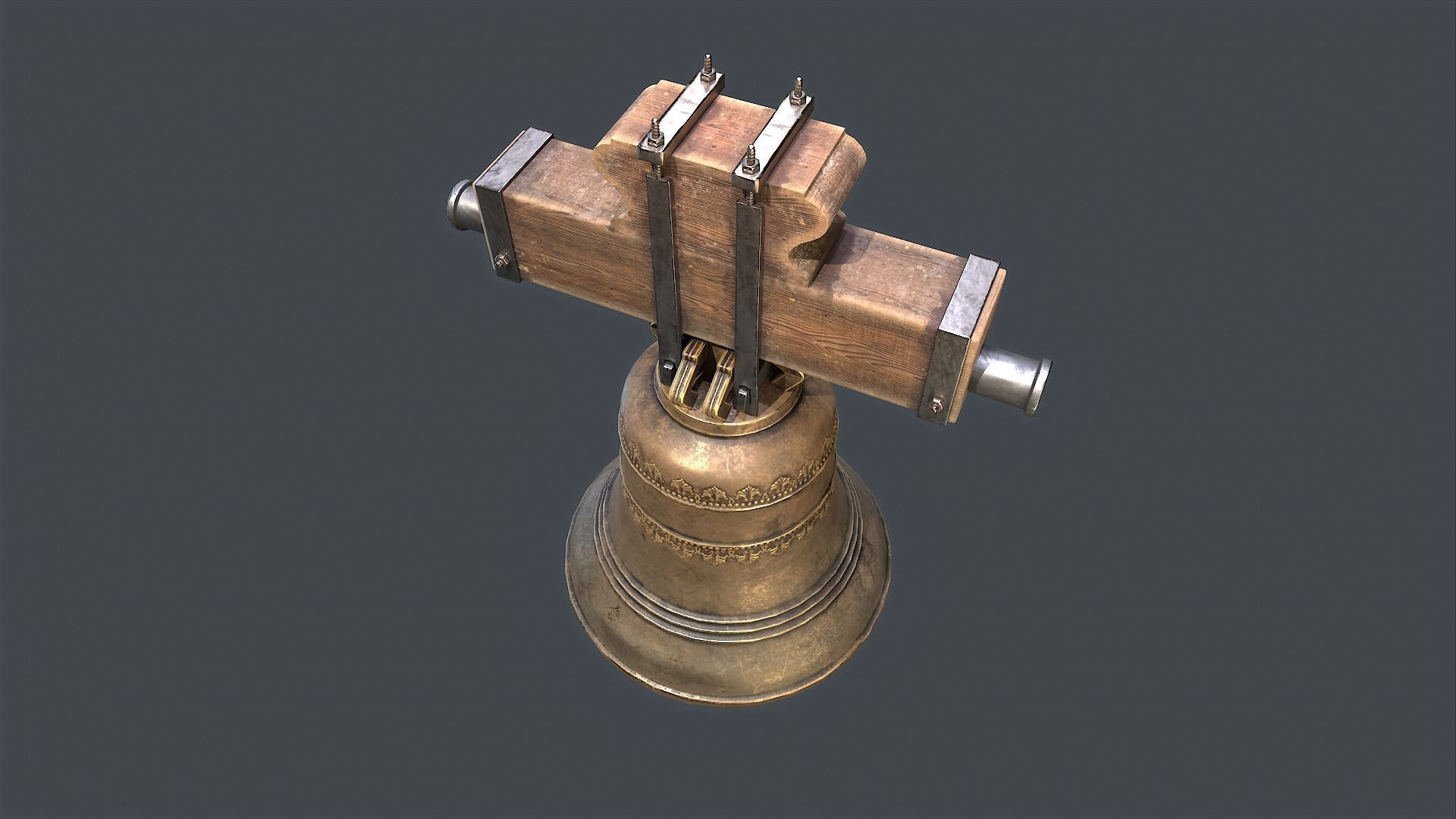 Church Bell Low-poly 3D model_2