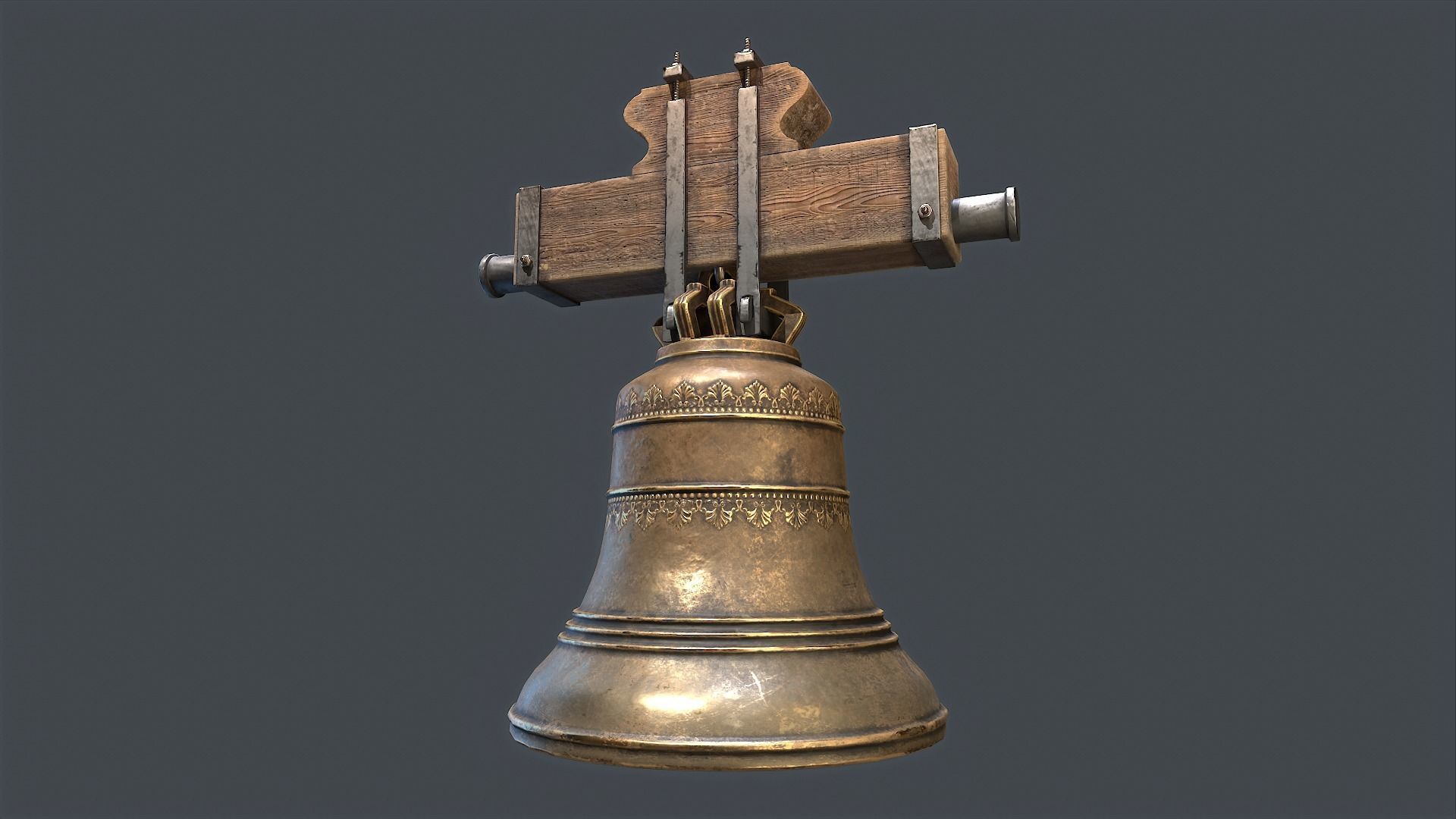 Church Bell Low-poly 3D model_1