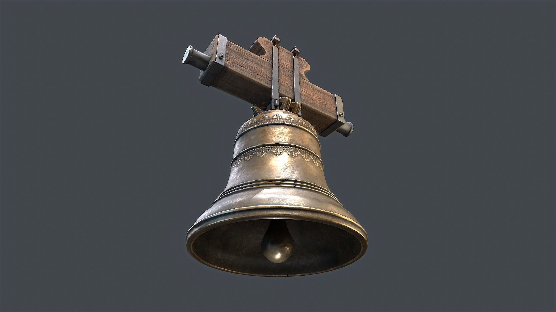 Church Bell Low-poly 3D model_3