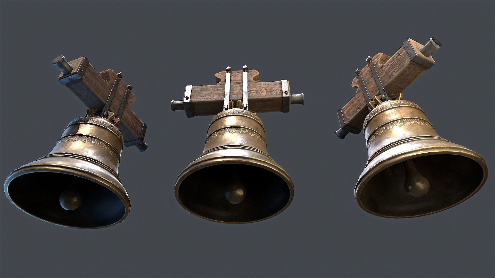 Church Bell Low-poly 3D model_5