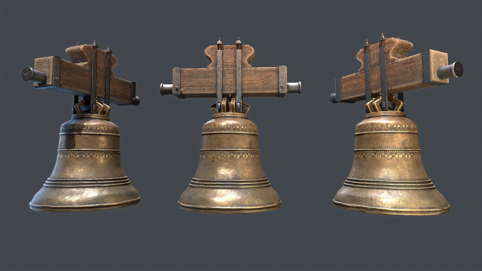 Church Bell Low-poly 3D model_4