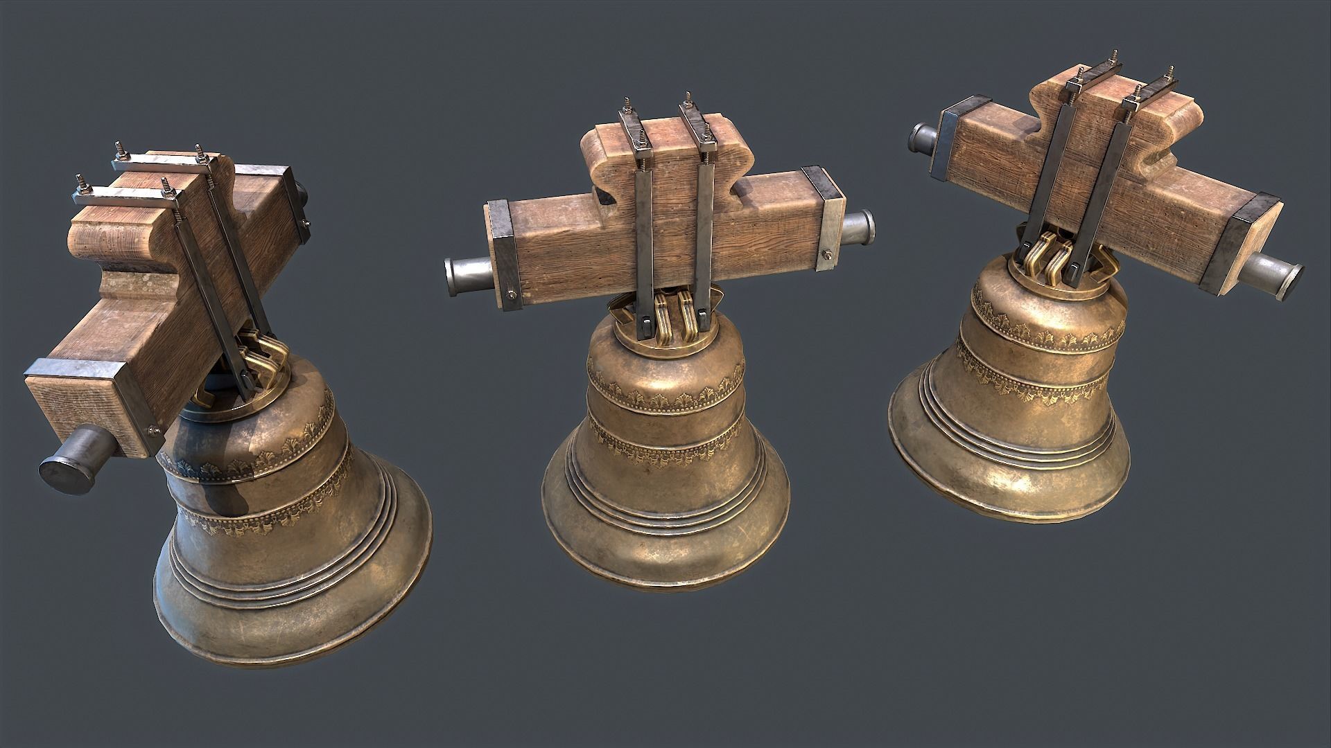 Church Bell Low-poly 3D model_6