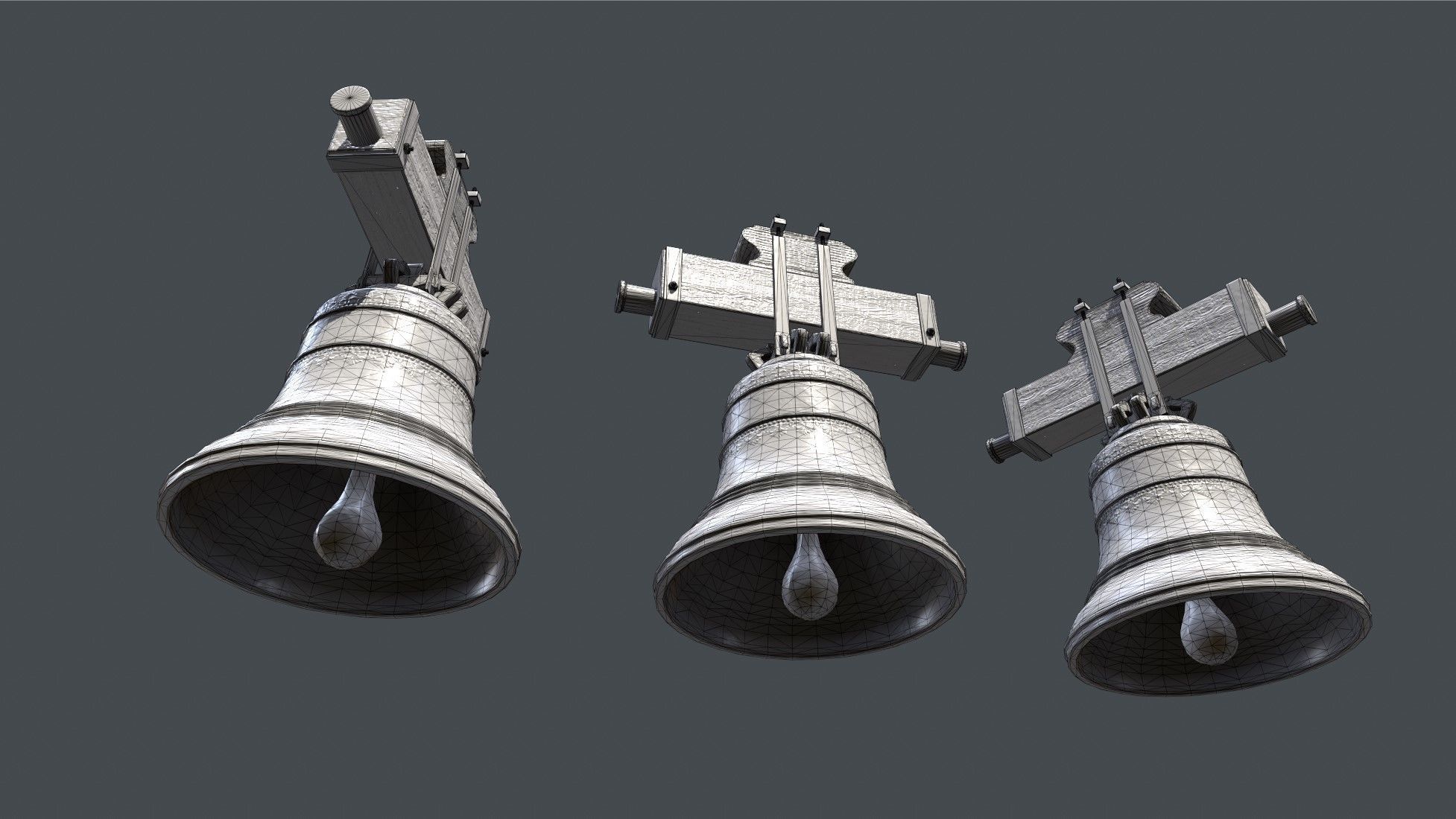 Church Bell Low-poly 3D model_9