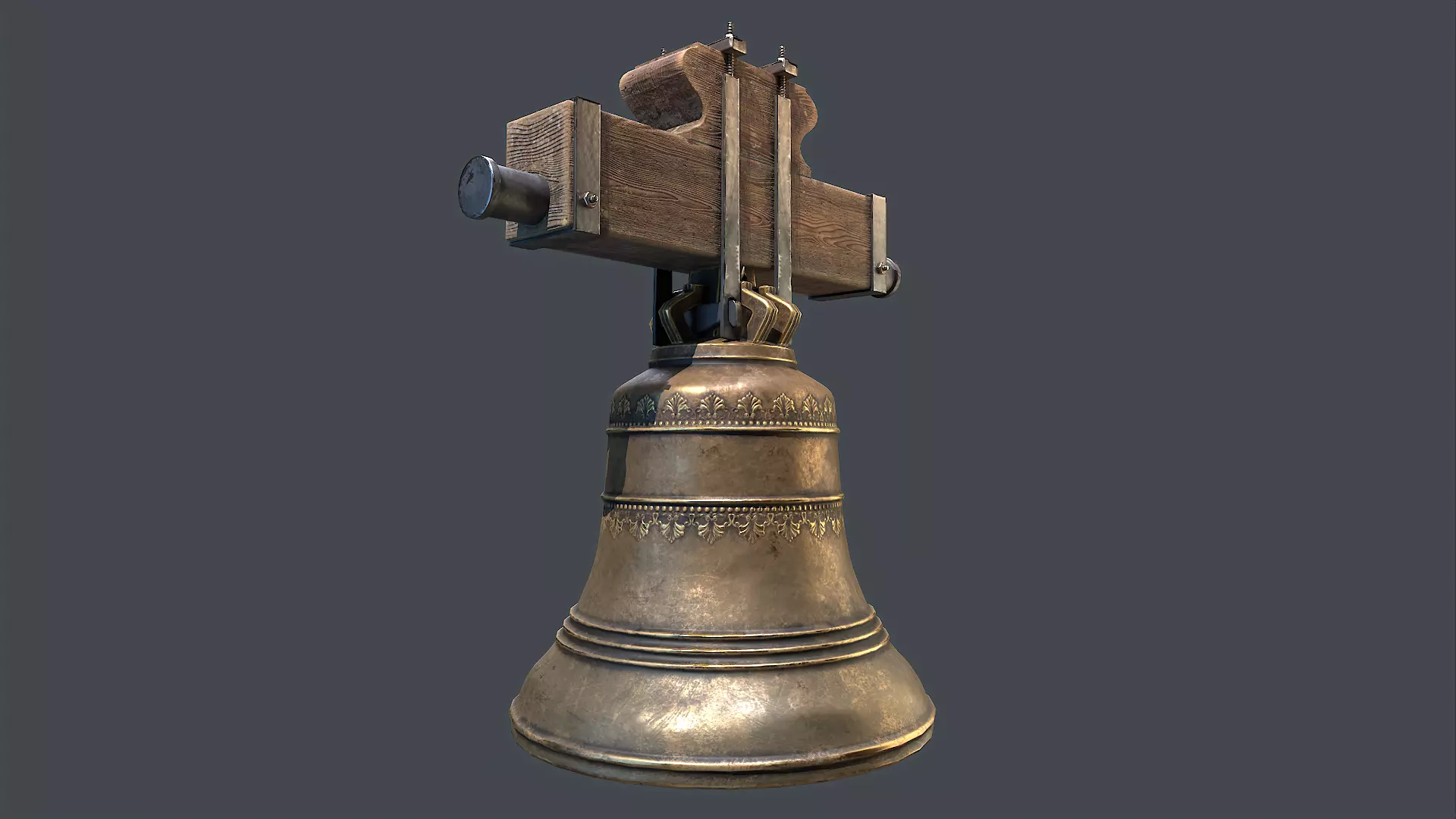 Church Bell Low-poly 3D model_0
