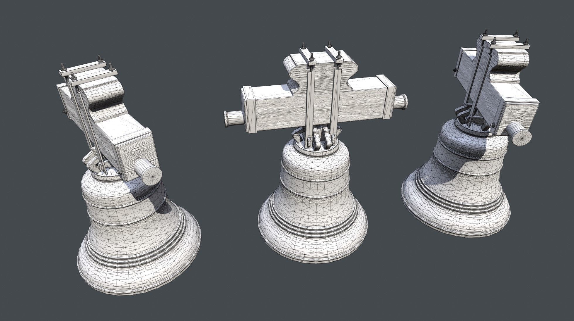 Church Bell Low-poly 3D model_8