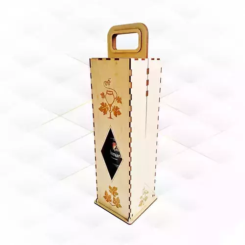 Wine box laser cut design  cutting drawing svg dxf files