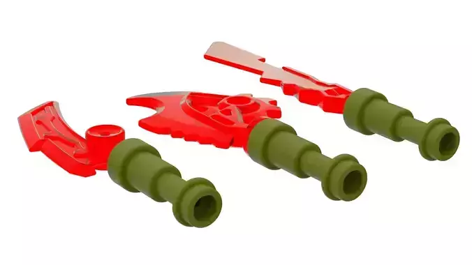Lego Ninjago Weapon Pack Matchable Low-poly 3D model