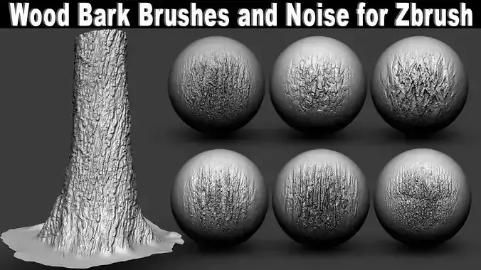 Wood Bark Brushes and Noise for Zbrush