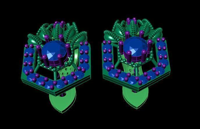 Earrings  3D print model_3