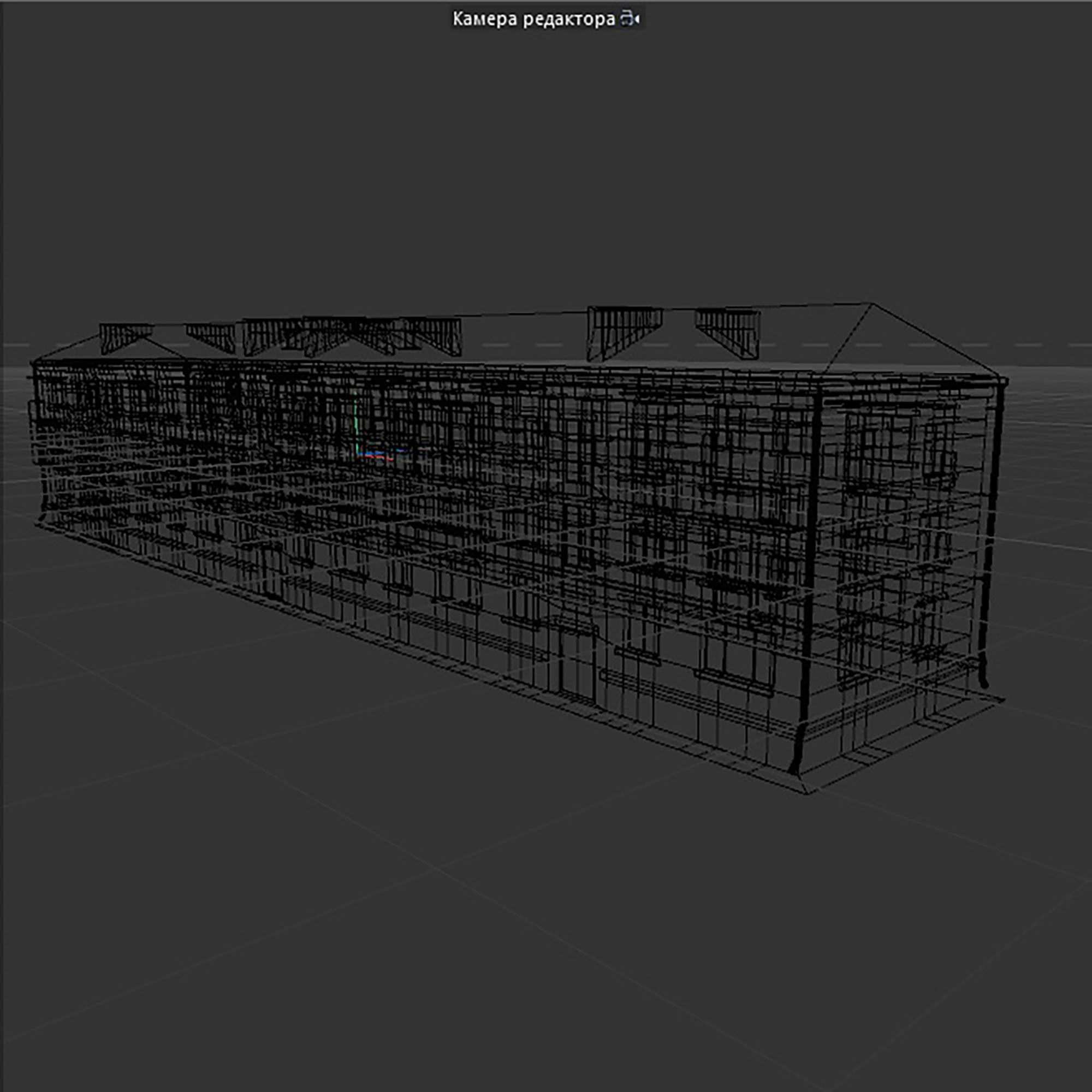 residential building with tiles on the facade Low-poly 3D model_9