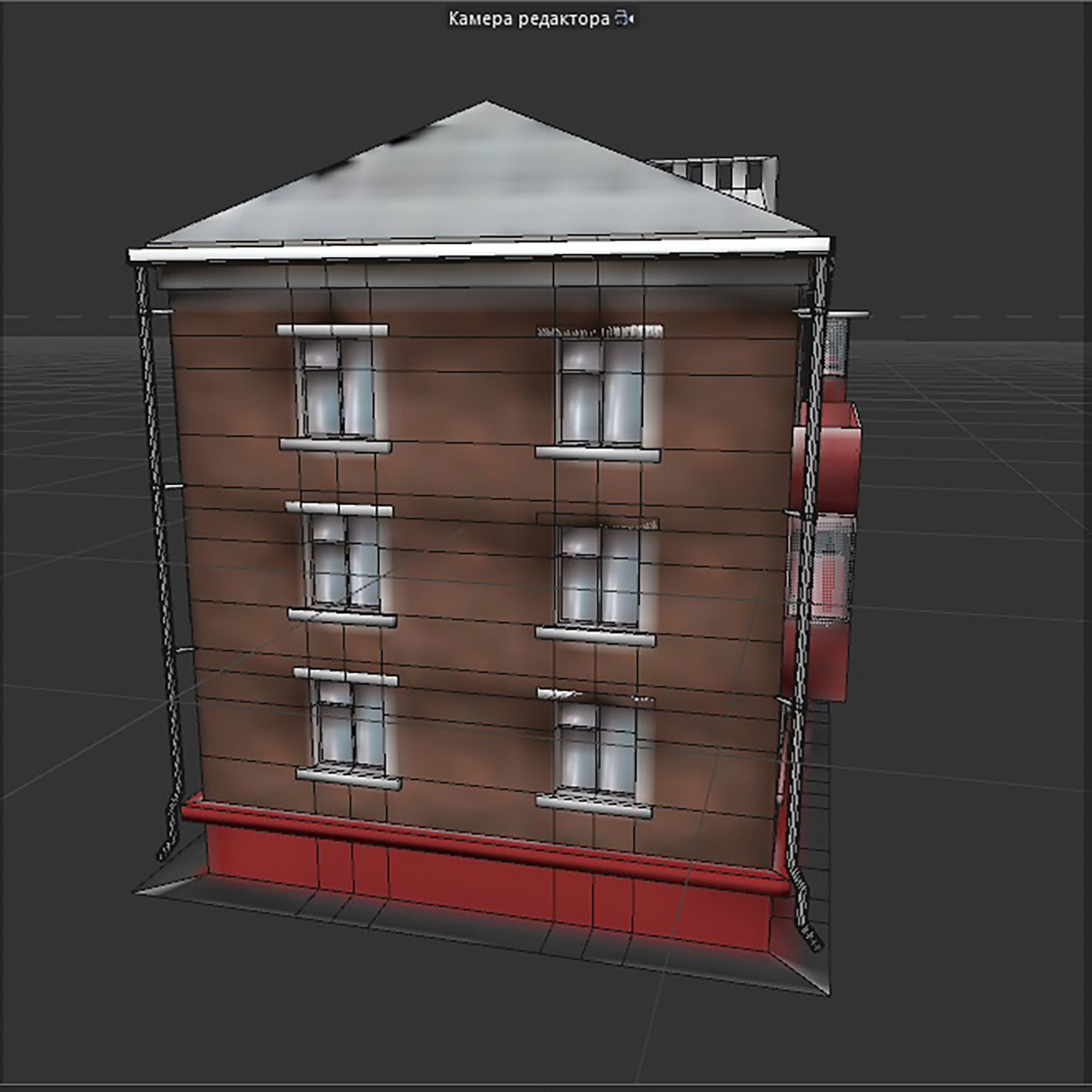 residential building with tiles on the facade Low-poly 3D model_14