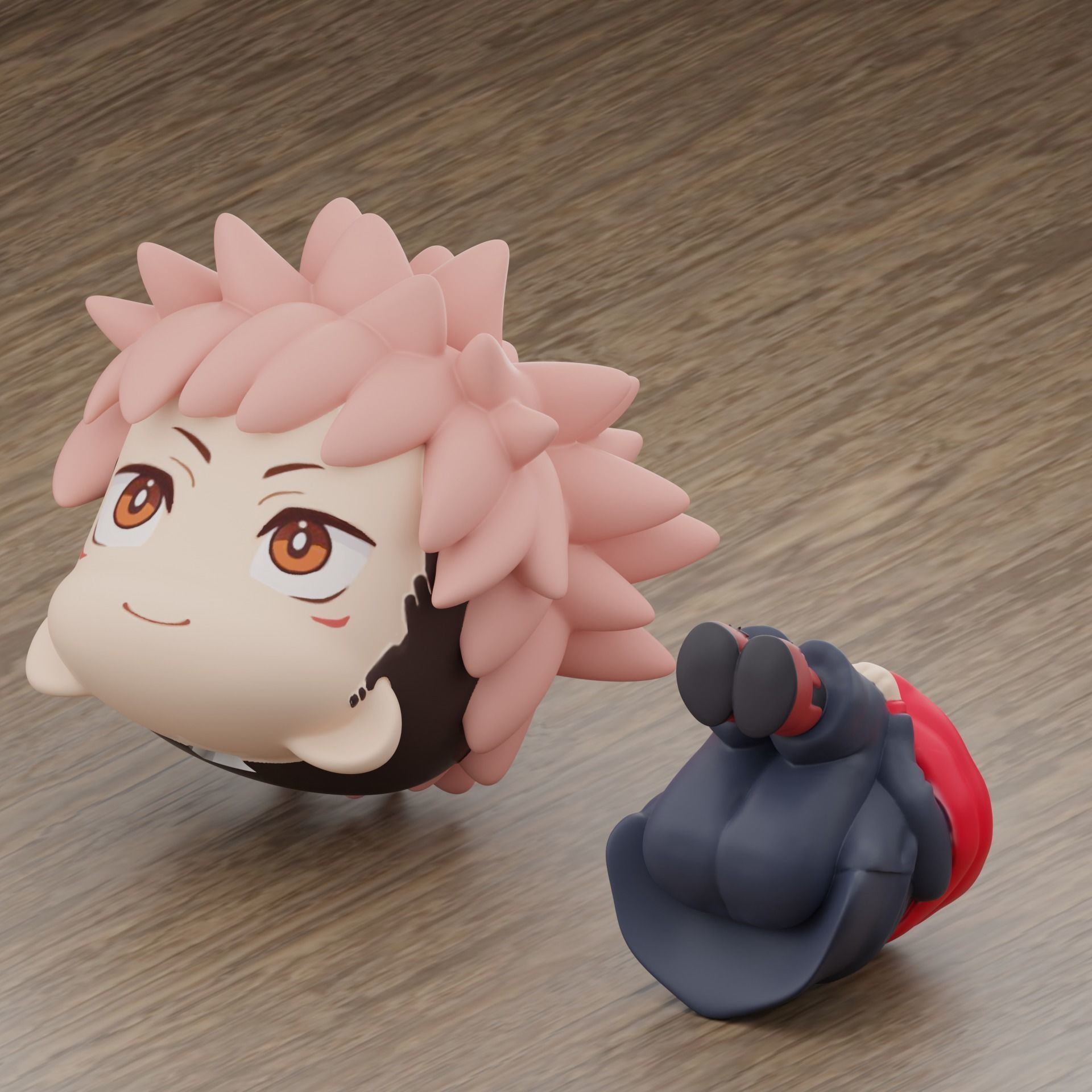 Itadori Yuji Chibi Jujutsu Kaisen STL files 3D print Ready 3D print model_3