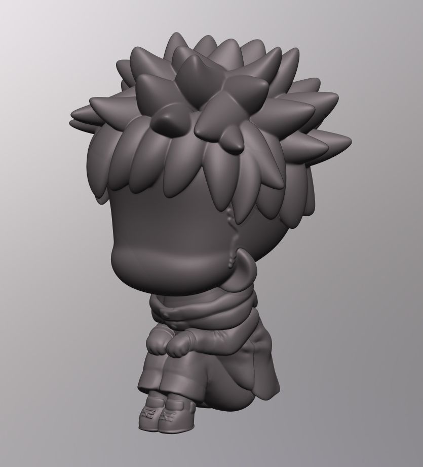 Itadori Yuji Chibi Jujutsu Kaisen STL files 3D print Ready 3D print model_13