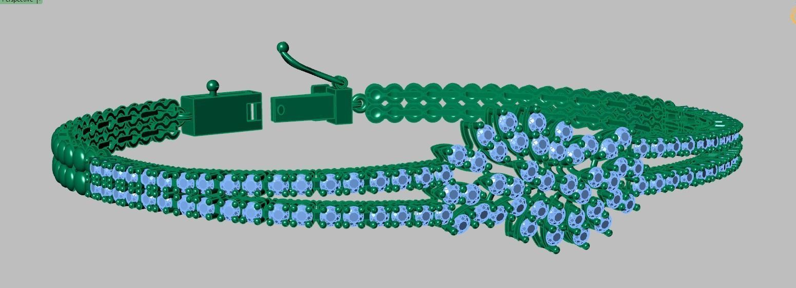 Exclusive Bracelet model 3D printable model 0049 3D print model_12